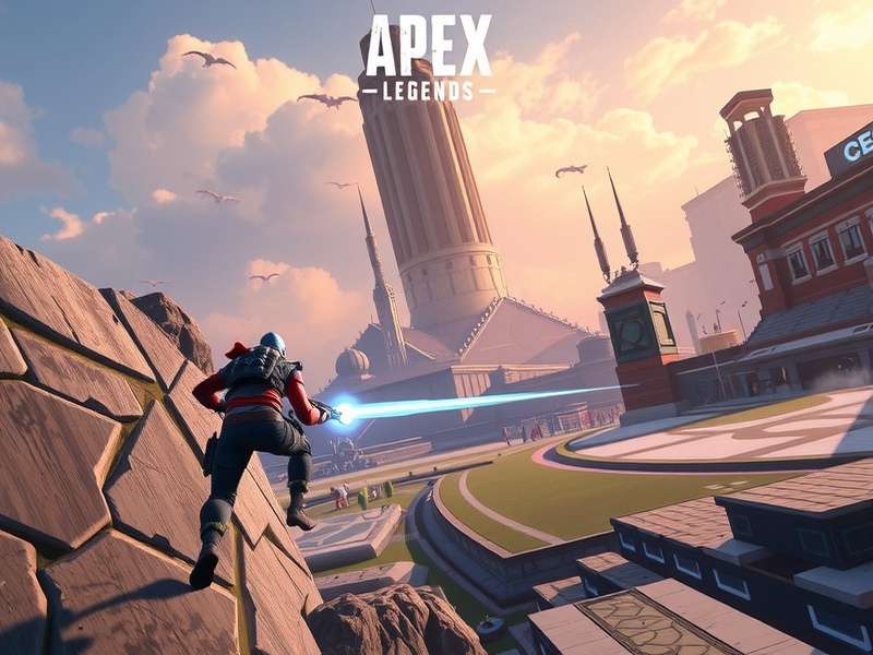 Apex Legends Mobile character performing an advanced slide jump movement